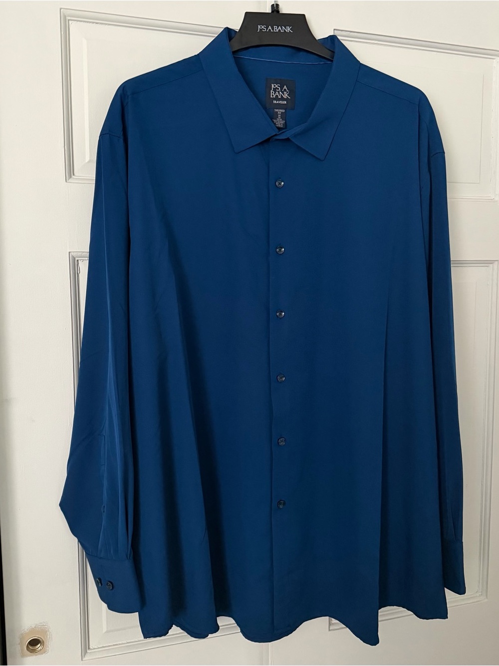 Jos. A. Bank Traveler Dress Shirt Tailored Fit Solid Blue 3XL